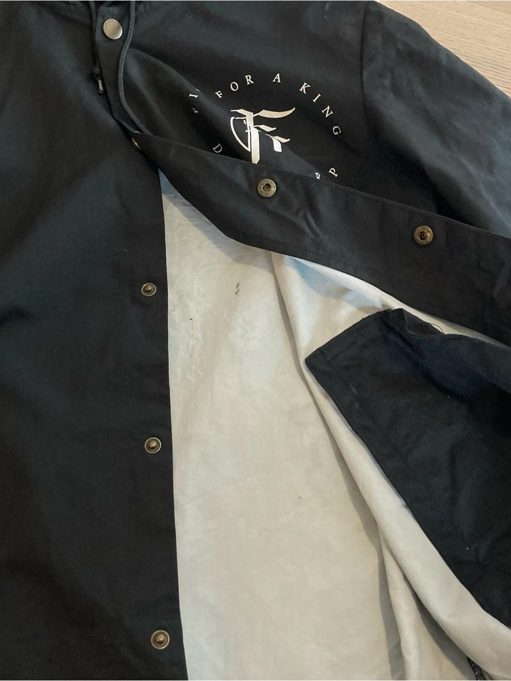Fit For A King Deathgrip Windbreaker Size M with Hood And Metal Buttons Rock